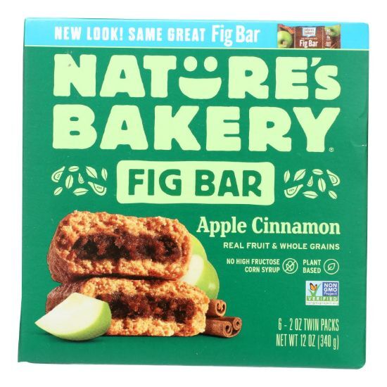 Nature's Bakery Stone Ground Whole Wheat Fig Bar - Apple Cinnamon - Case of 6 - 2 oz.