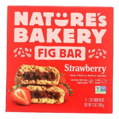 Nature's Bakery Stone Ground Whole Wheat Fig Bar - Strawberry - Case of 6 - 2 oz.