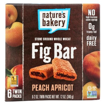 Nature's Bakery Stone Ground Whole Wheat Fig Bar - Peach Apricot - 2 oz - Case of 6