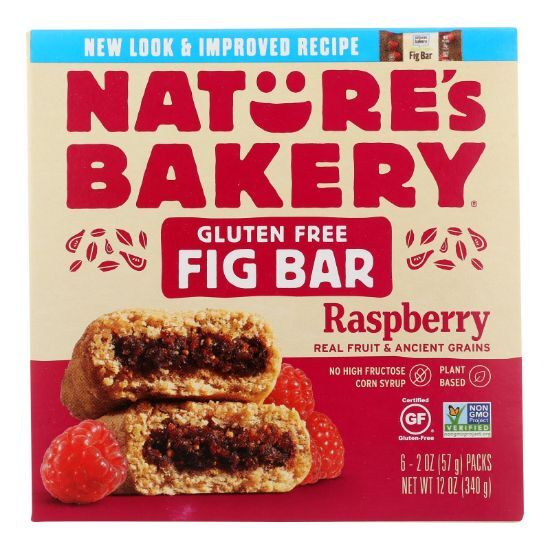 Nature's Bakery Gluten Free Fig Bar - Raspberry - Case of 6 - 2 oz.