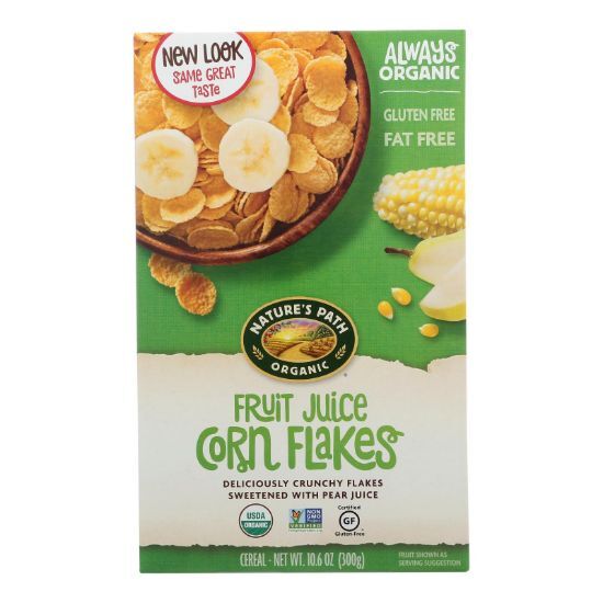 Nature's Path Organic Corn Flakes Cereal - Fruit Juice Sweetened - Case of 12 - 10.6 oz.