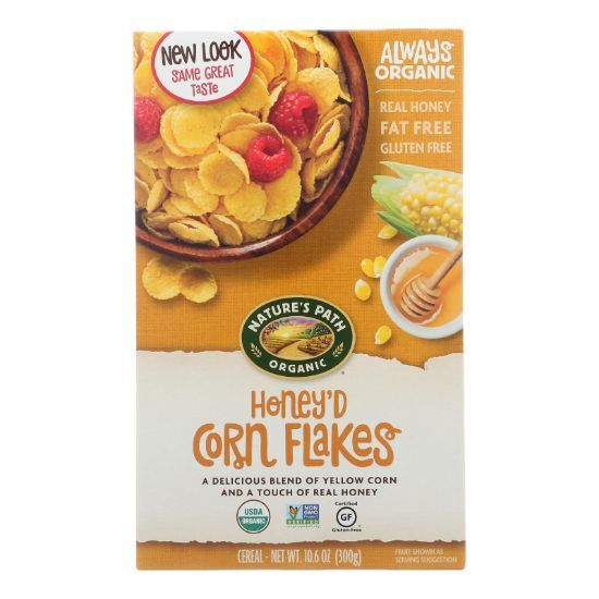 Nature's Path Organic Corn Flakes Cereal - Honey?D - Case of 12 - 10.6 oz.