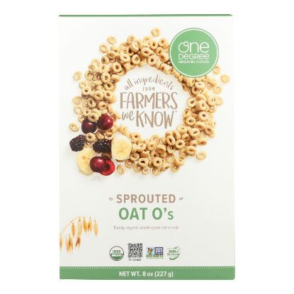 One Degree Organic Foods Sprouted Oat O's - Veganic - Case of 6 - 8 oz.
