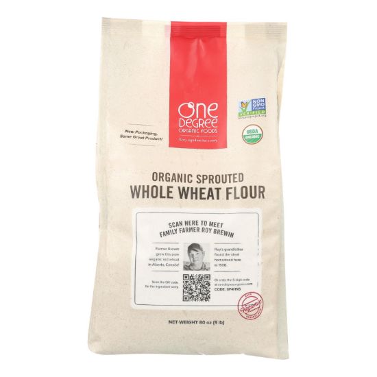 One Degree Organic Foods Whole Wheat Flour - Organic - Case of 4 - 80 oz.