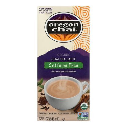 Oregon Chai Tea Latte Concentrate - Caffeine Free - Case of 6 - 32 Fl oz.