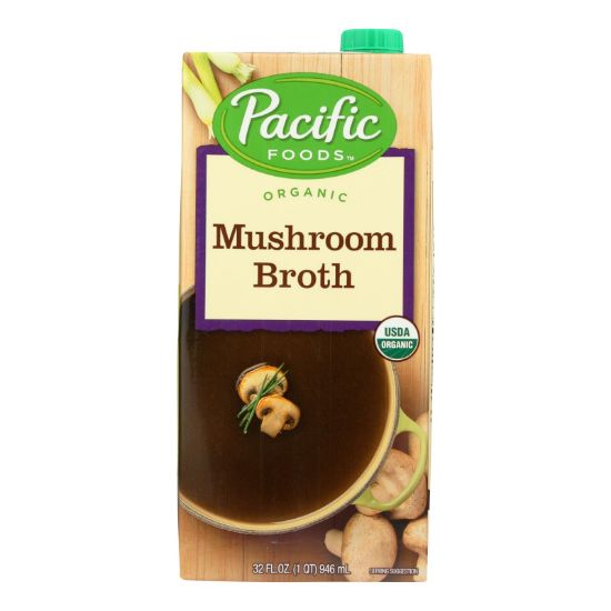 Pacific Natural Foods Mushroom Broth - Organic - Case of 12 - 32 Fl oz.