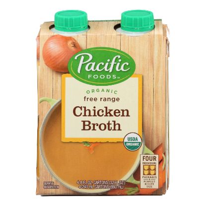 Pacific Natural Foods Chicken Broth - Free Range - Case of 6 - 8 Fl oz.