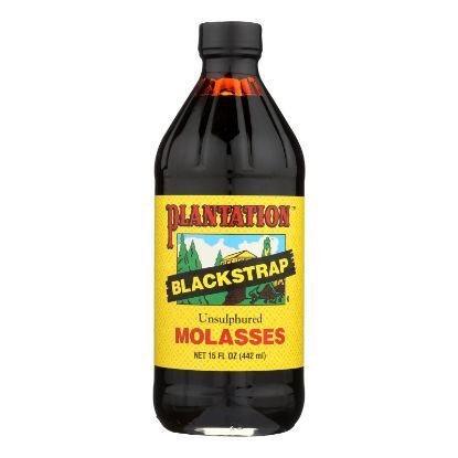 Plantation Blackstrap Molasses Syrup - Unsulphured - Case of 12 - 15 Fl oz.