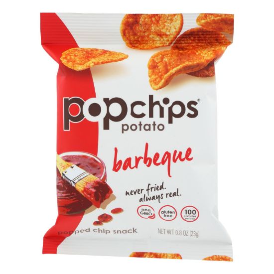 Popchips Potato Chip - Barbeque - Case of 24 - 0.8 oz.