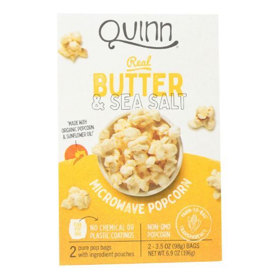 Quinn - Microwave Popcorn - Butter and Sea Salt - Case of 6 - 6.9 oz.
