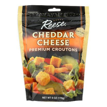 Reese Premium Croutons - Cheddar Cheese - Case of 12 - 6 oz.