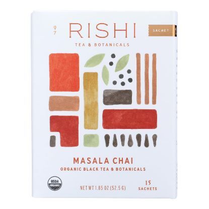 Rishi Organic Tea - Masala Chai - Case of 6 - 15 Bags
