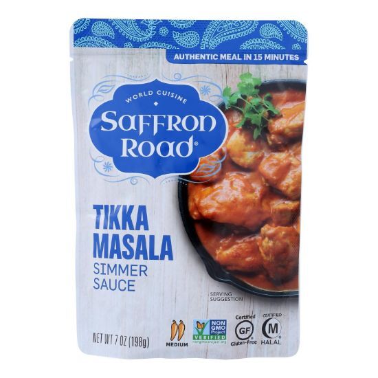 Saffron Road Simmer Sauce - Tikka Masala - Case of 8 - 7 Fl oz.