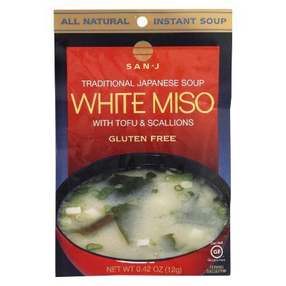 San - J Instant Soup - White Miso - Case of 36 - 0.42 oz.