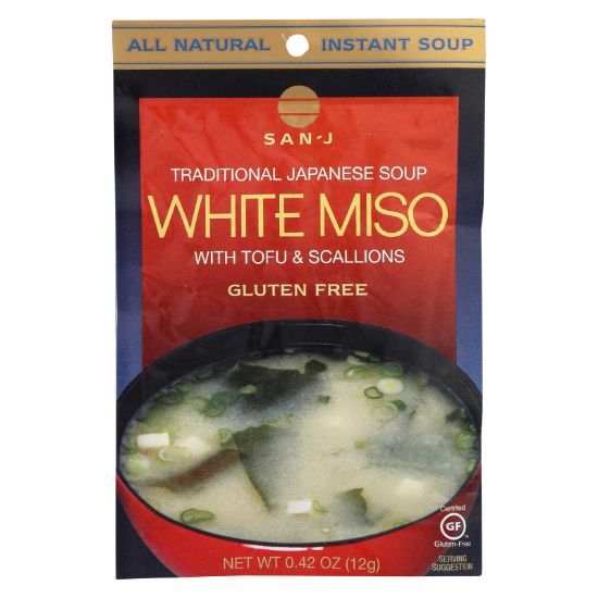 San - J Instant Soup - White Miso - Case of 36 - 0.42 oz.