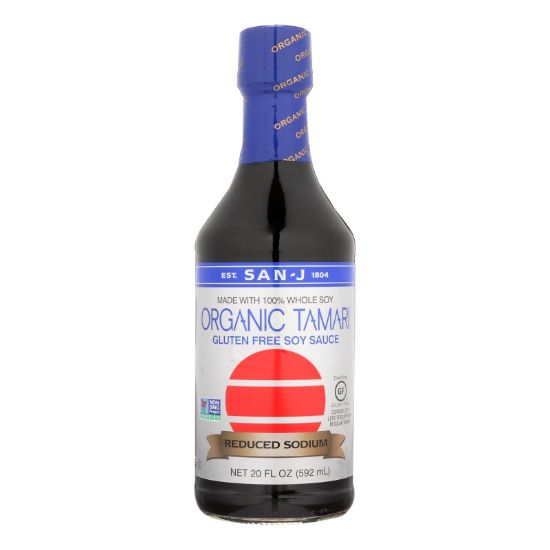 San - J Tamari Soy Sauce - Case of 6 - 20 Fl oz.