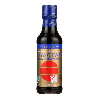 San - J Tamari Soy Sauce - Organic - Case of 6 - 10 Fl oz.