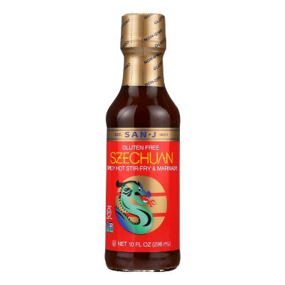 San - J Cooking Sauce - Szechuan - Case of 6 - 10 Fl oz.