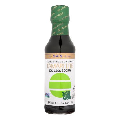 San - J Tamari Soy Sauce - Lite - Case of 6 - 10 Fl oz.