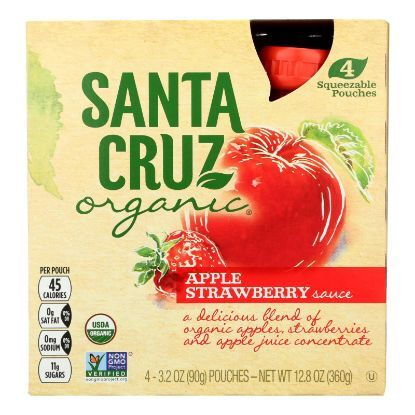 Santa Cruz Organic Apple Sauce - Strawberry - Case of 6 - 3.2 oz.