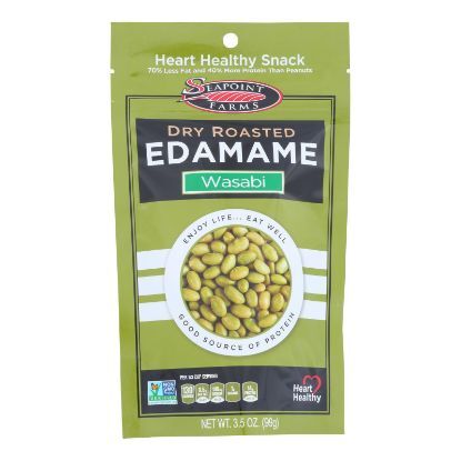 Seapoint Farms Dry Roasted Edamame - Spicy Wasabi - Case of 12 - 3.5 oz.