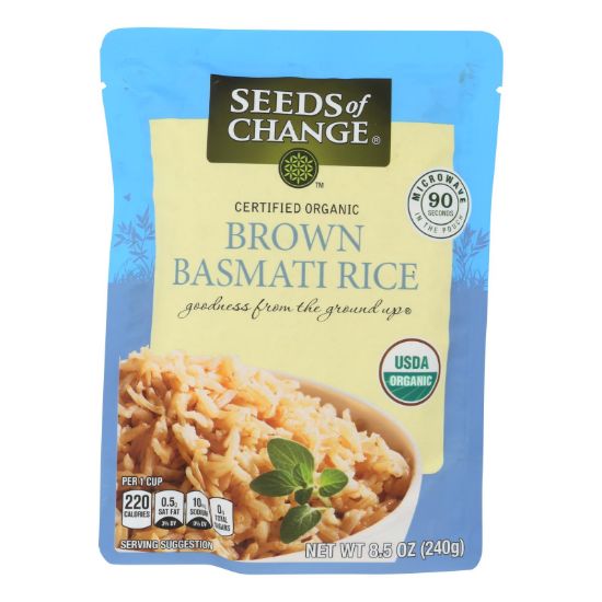 Seeds of Change Organic Rishikesh Brown Basmati Rice - Case of 12 - 8.5 oz.