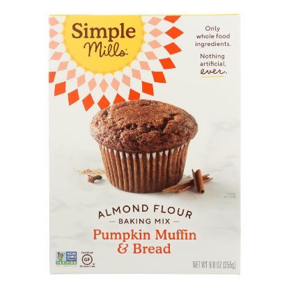 Simple Mills Almond Flour Pumpkin Muffin and Bread Mix - Case of 6 - 9 oz.