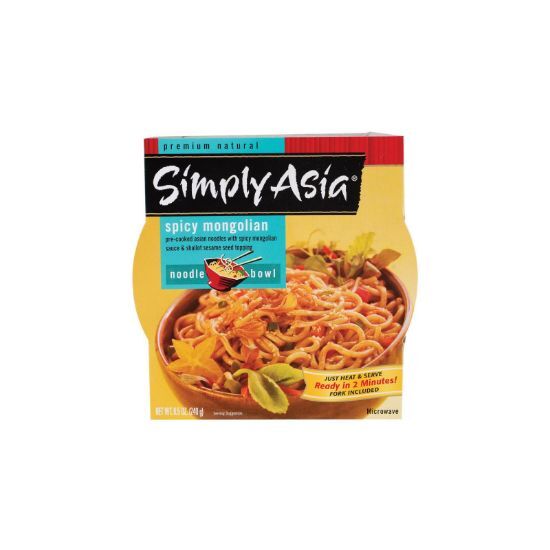 Simply Asia Spicy Mongolian Noodle Bowl - Case of 6 - 8.5 oz.