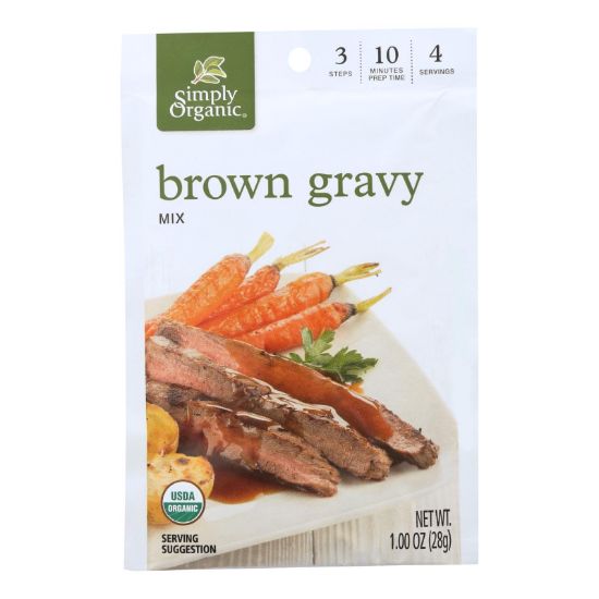 Simply Organic Vegetarian Brown Gravy Seasoning Mix - Case of 12 - 1 oz.