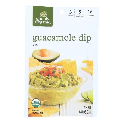 Simply Organic Guacamole Dip Mix - Case of 12 - 0.8 oz.