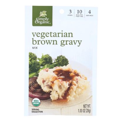 Simply Organic Vegetarian Brown Gravy Seasoning Mix - Case of 12 - 1 oz.