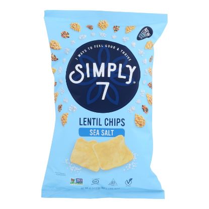 Simply 7 Lentil Chips - Sea Salt - Case of 12 - 4 oz.