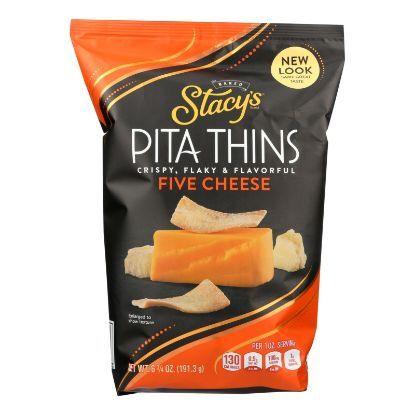 Stacy's Pita Chips 5 Cheese Pita Crisps - Cheese - Case of 8 - 6.75 oz.