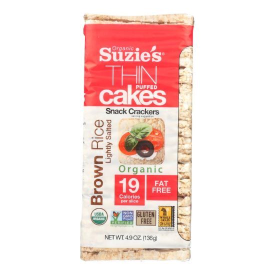 Suzie's Thin Cakes - Brown Rice Lightly Salted - Case of 12 - 4.9 oz.