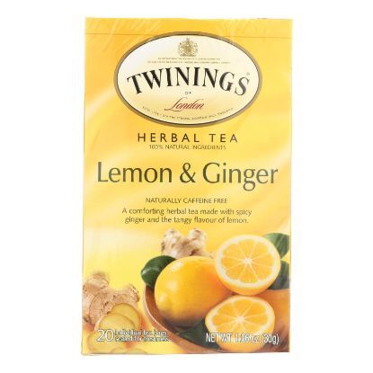 Twining's Tea Green Tea - Lemon and Ginger - Case of 6 - 20 Bags
