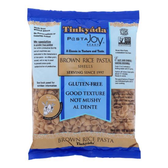 Tinkyada Brown Rice Pasta - Shells - Case of 12 - 16 oz