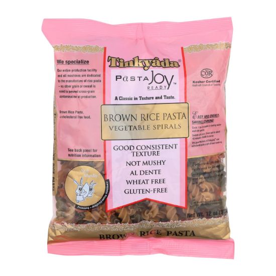 Tinkyada Brown Rice Pasta - Vegetable Spiral - Case of 12 - 12 oz