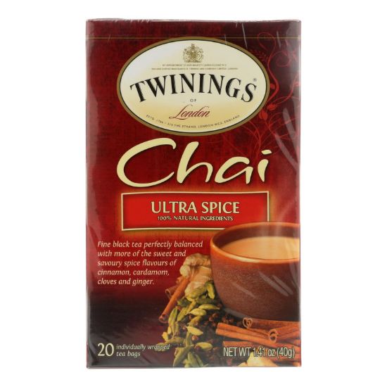 Twining's Tea Chai - Ultra Spice - Case of 6 - 20 Bags