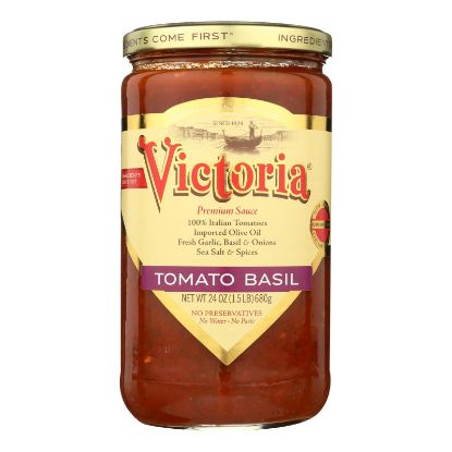 Victoria Tomato Basil Sauce - Case of 6 - 24 Fl oz.