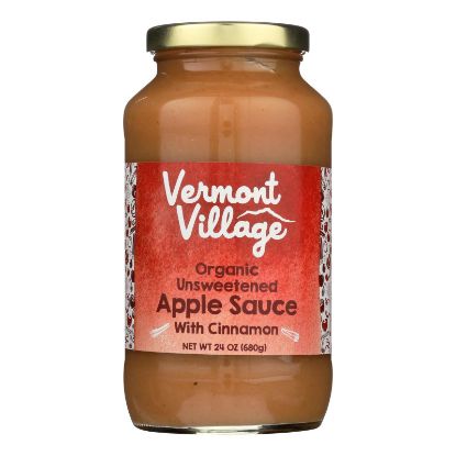 Vermont Village Organic Applesauce - Cinnamon - Case of 6 - 24 oz.
