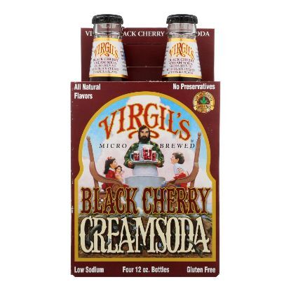 Virgil's Rootbeer Cream Soda - Black Cherry - Case of 6 - 12 Fl oz.