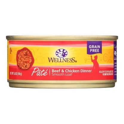 Wellness Pet Products Cat Food - Beef and Chicken - Case of 24 - 5.5 oz.