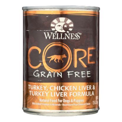 Wellness Pet Products Dog Food - Gain Free - Turkey and Chicken with Liver - Case of 12 - 12.5 oz.