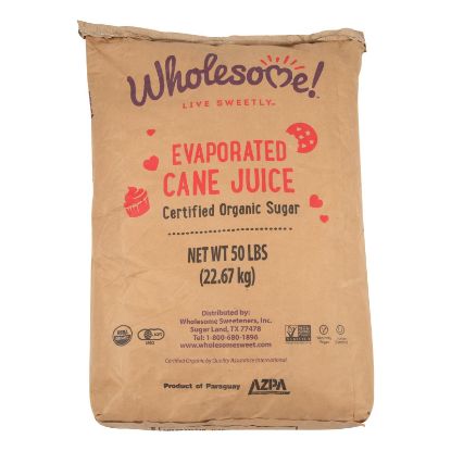 Wholesome Sweeteners Cane Sugar - Organic and Natural - Case of 50 lbs