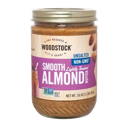 Woodstock Natural Almond Butter - Case of 12 - 16 oz.