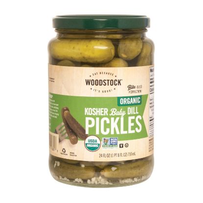 Woodstock Organic Pickles - Kosher Dill - Baby - Case of 6 - 24 oz.