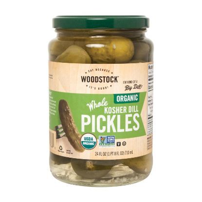 Woodstock Organic Pickles - Kosher Dill - Whole - Case of 6 - 24 oz.