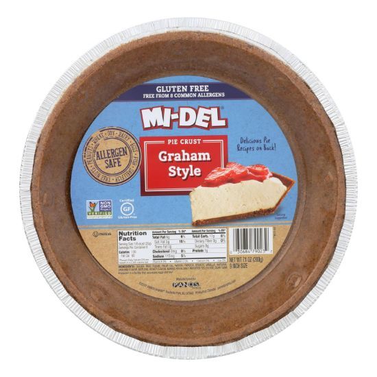 Midel Gluten Free Graham Style Pie Crust - Case of 12 - 7.1 oz.