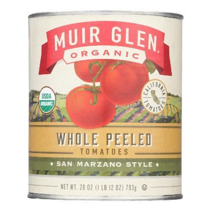Muir Glen Peeled Whole Plum Tomatoes - Tomatoes - Case of 12 - 28 oz.