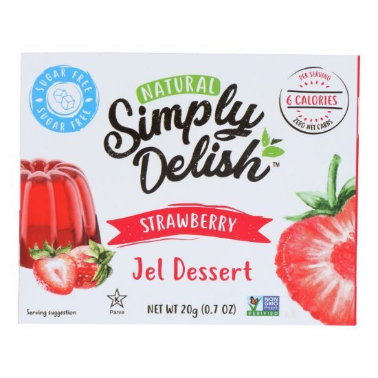 Simply Delish Jel Dessert - Strawberry - Case of 6 - 1.6 oz.